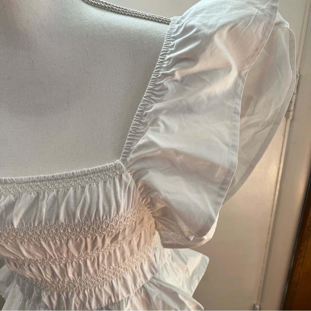 ZARA TOP RUFFLED BODICE WITH BUTTERFLY SLEEVES - Picture 12 of 16